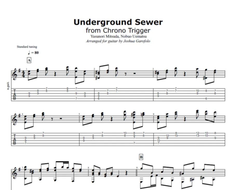 Chrono Trigger - Underground Sewer (Guitar Tabs) — Josh Garofolo